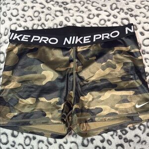 Nike Pro Camo Shorts with Black Waistband